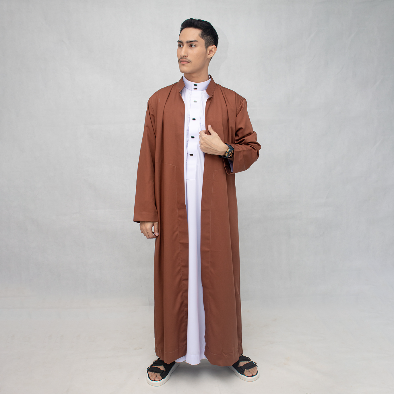 Jubah Outer Dalwa Remaja - Coklat