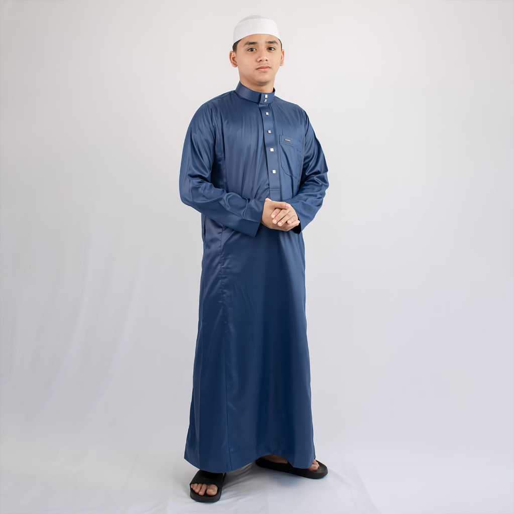 Gamis Manset Haromain - Biru Eletrik