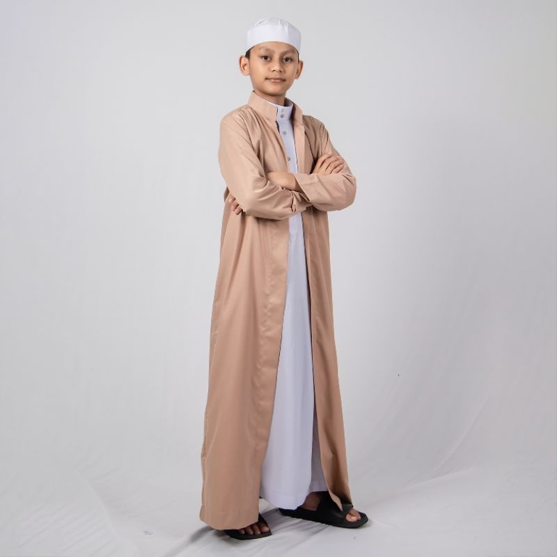 Jubah Outer Dalwa Remaja - coklat susu