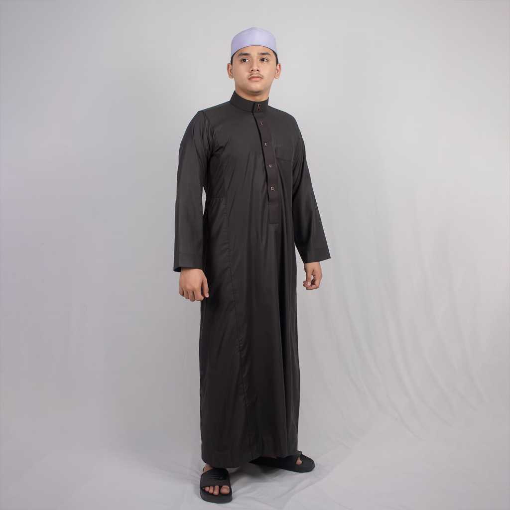 Gamis Madinah Dengan Kancing - Coklat Kopi