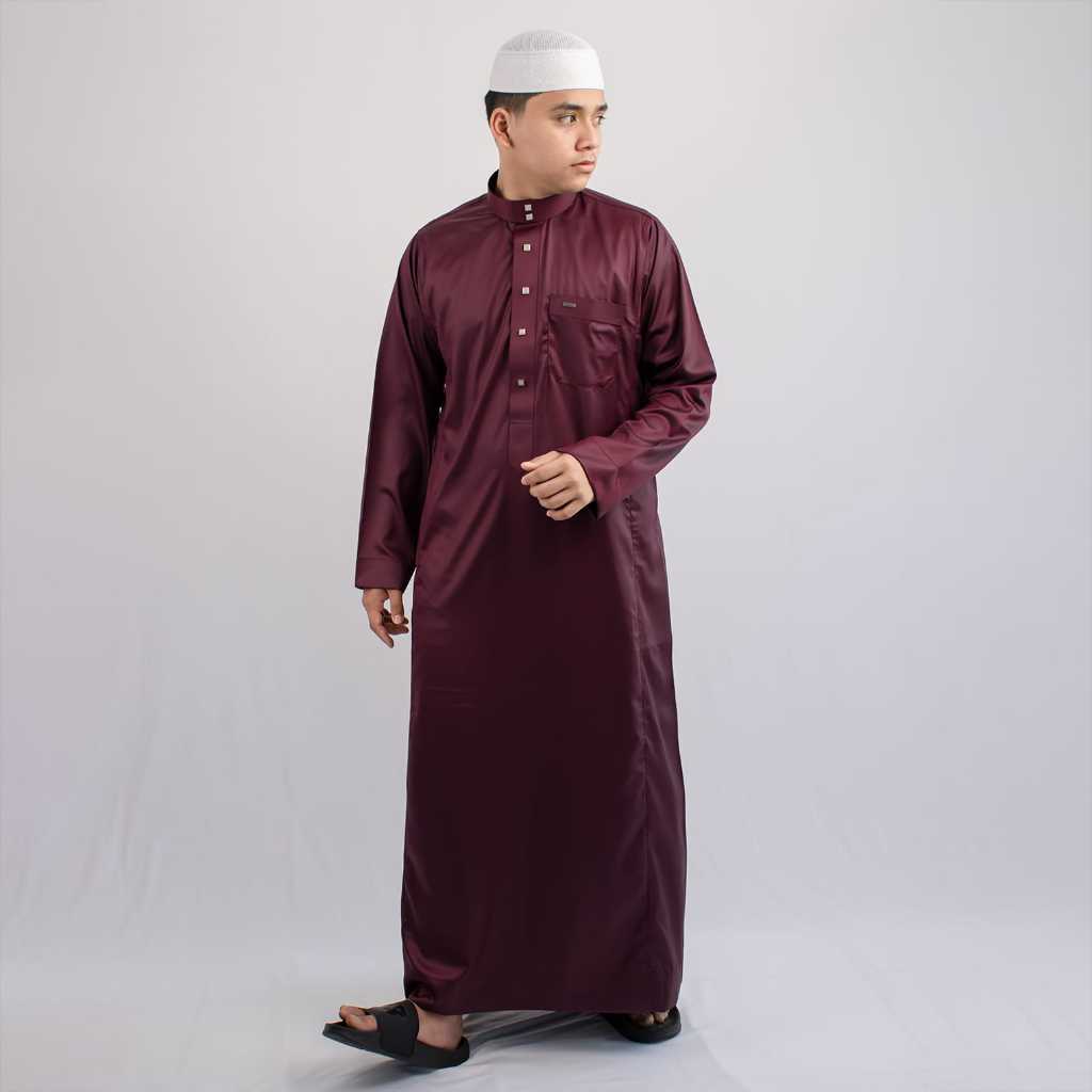 Gamis Manset Haromain - Maroon