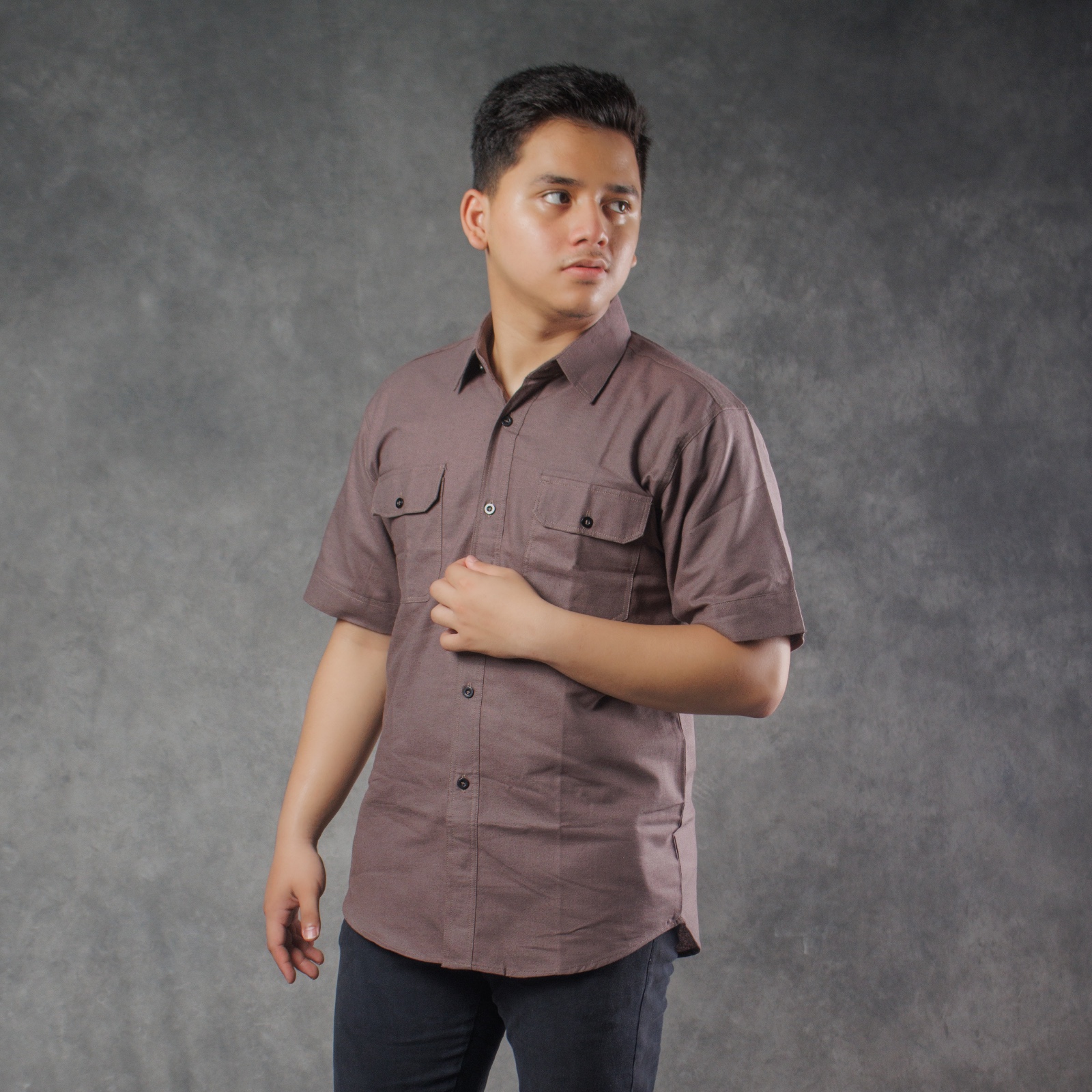 Kemeja Safari - Coklat